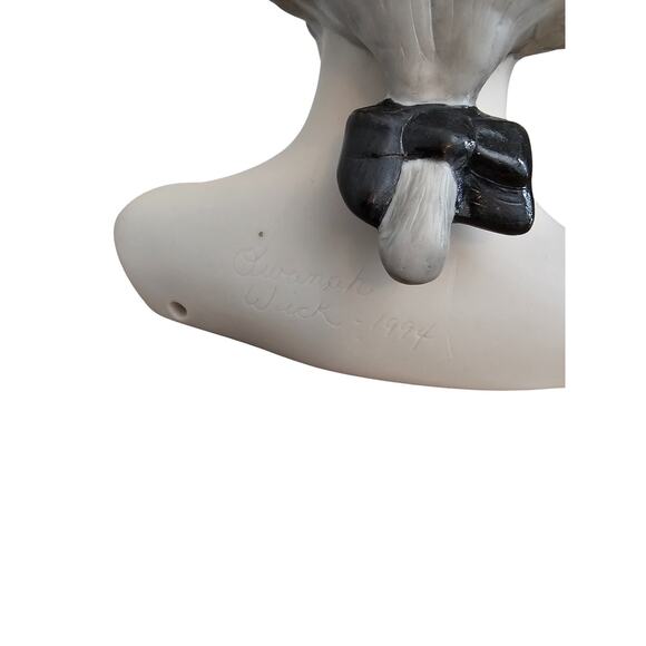 Vintage Hand Painted Bisque Doll Bust Head Man Founding Father Washington - Picture 4 of 5